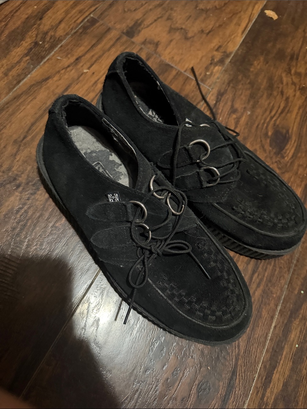 tuk Black Suede Creeper-Style Lace-Up Loafers